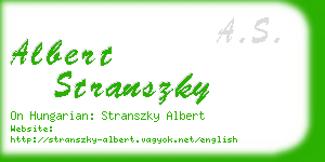 albert stranszky business card